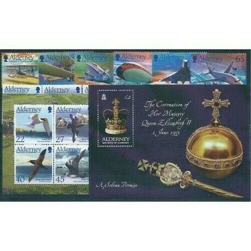 2003 Alderney Year Complete 18 Values +2 Bf New Mnh Mf19194