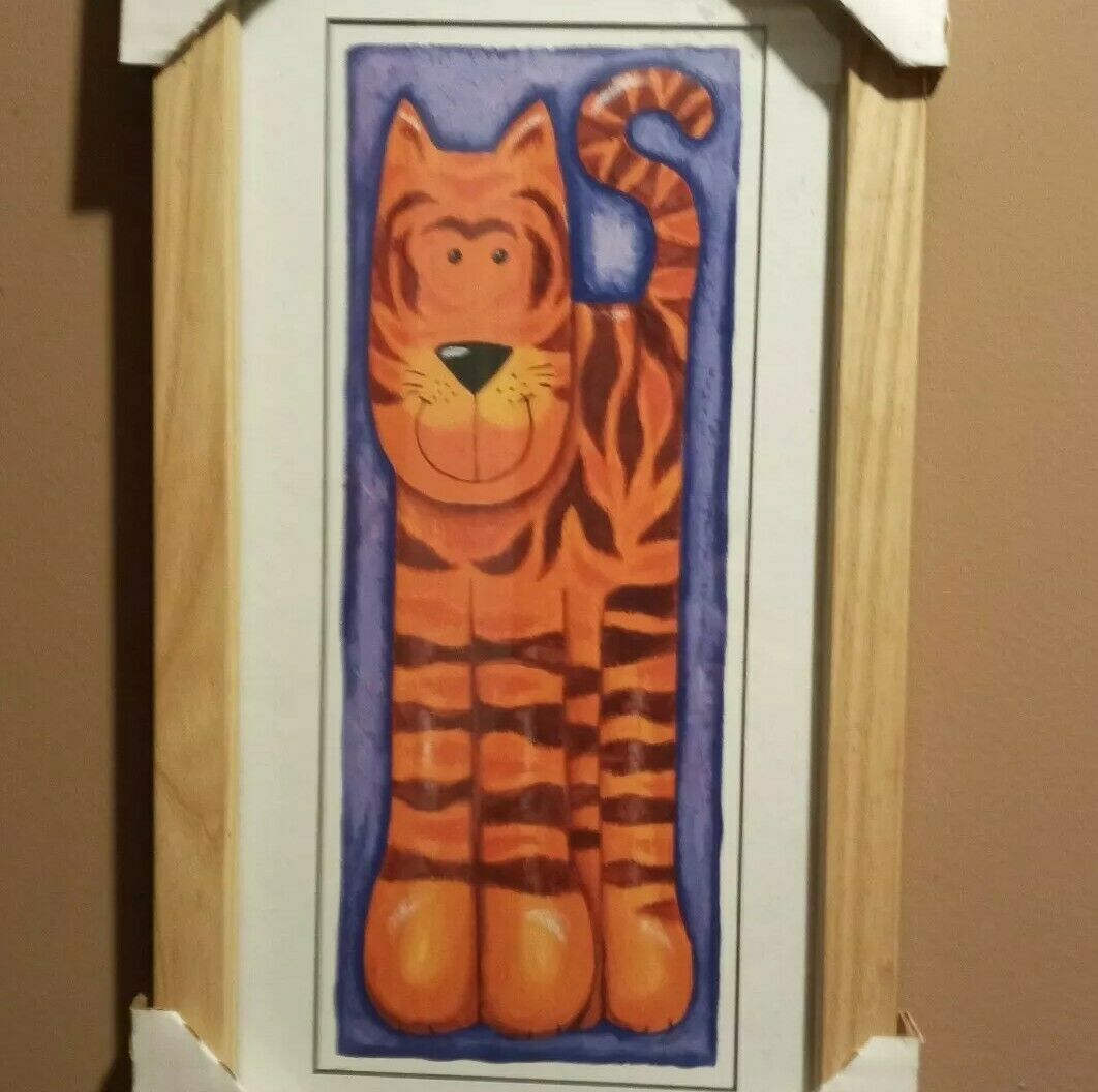 Vintage Framed Orange Cat Print, Tabby, Tiger, Terry Cat By Kate Mawdsley 2003