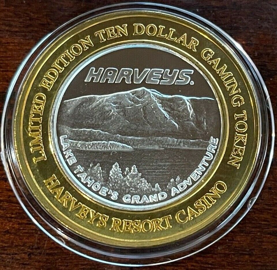 Harveys Lake Tahoe $10 Silver Strike 2000 Grand Adventure Pinecones New Case