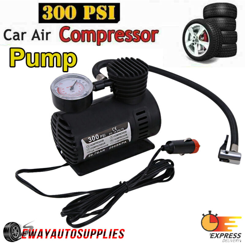 300psi Mini 12v Air Compressor Auto Car Electric Tire Air Inflator Pump Portable
