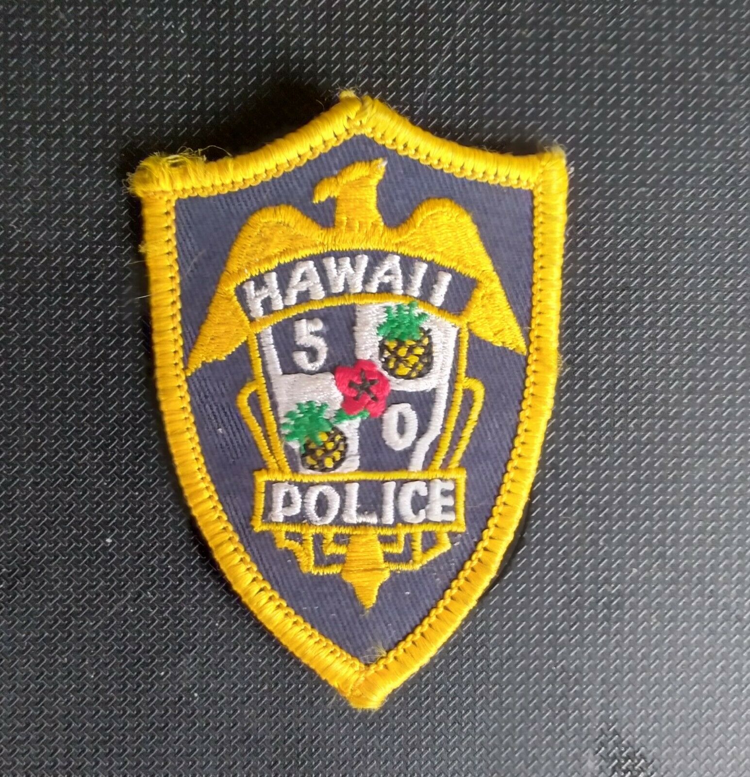 Hawaii Police 50 Patch, Good Condition, 2 1/4 X 3''