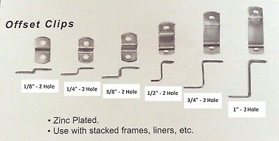 Offset Canvas Clips With Screws 1/8" 1/4" 1/2" 3/8" 3/4" 1" Picture Frame