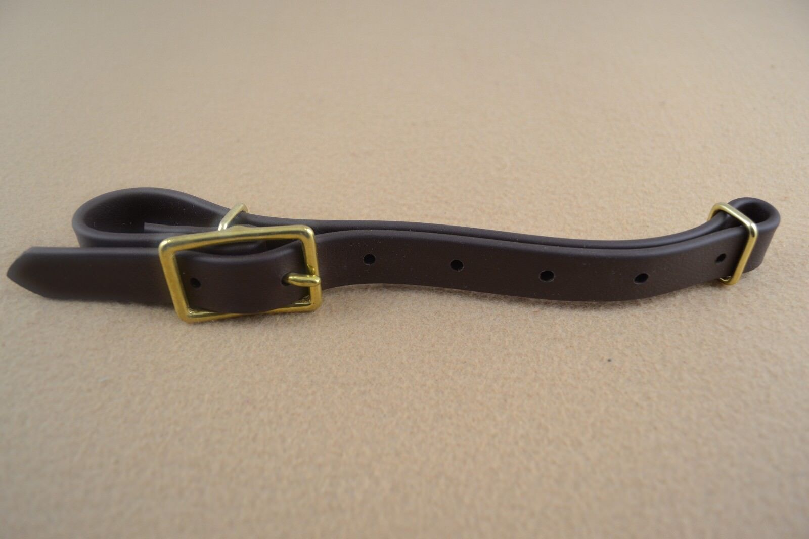 Flank - Connector Strap - 3/4" - Brown Biothane - Solid Brass Buckle (f308)