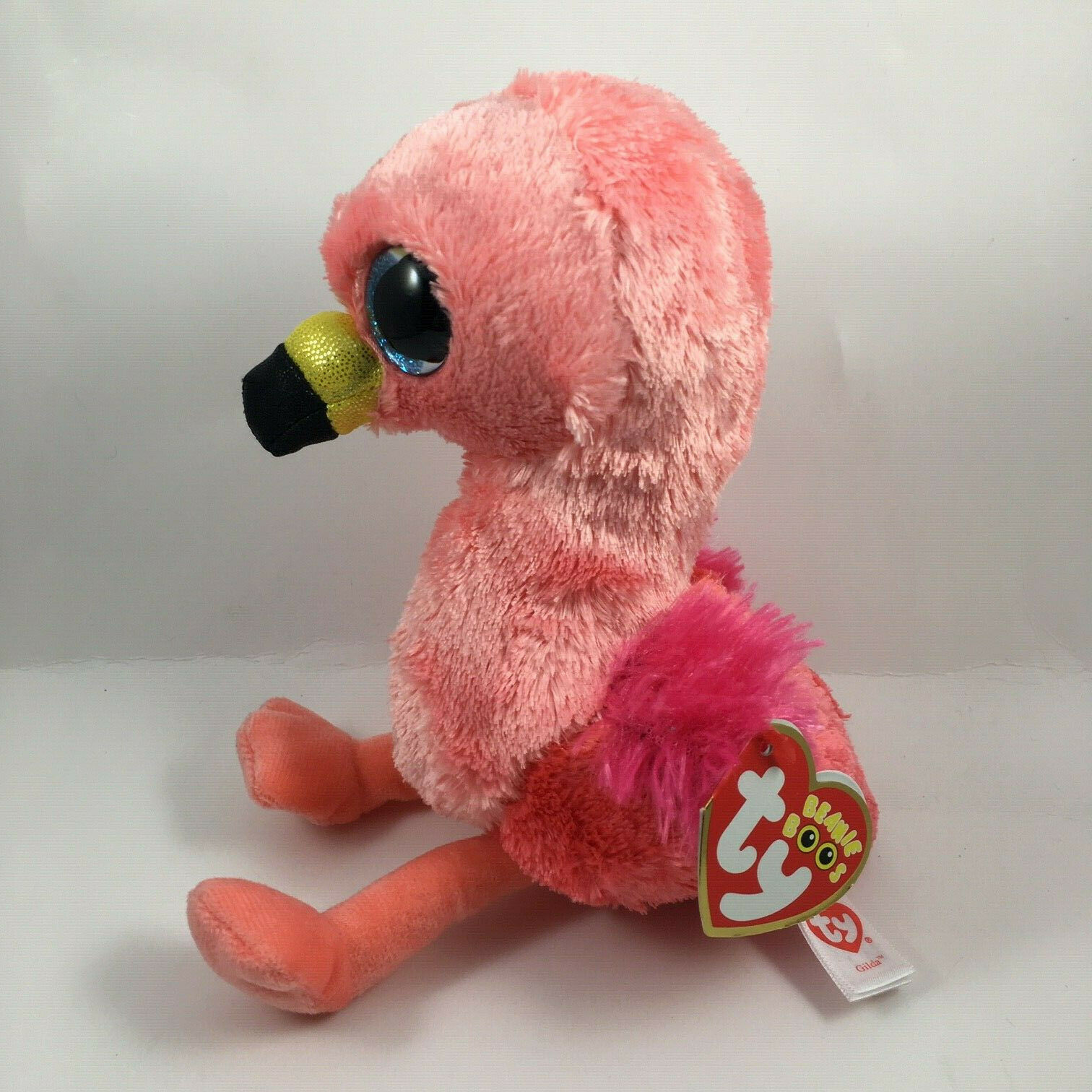 Ty Beanie Boos 6" Gilda Pink Flamingo Plush Stuffed Animal Toy Mwmts Heart Tags