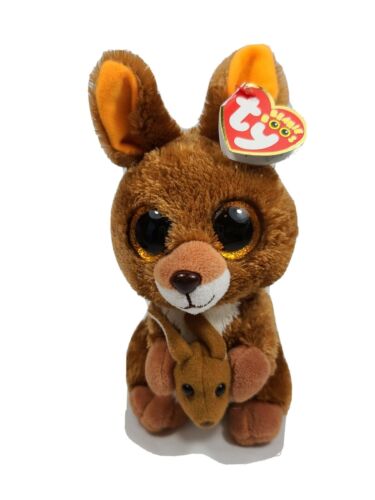 Ty Beanie Boos 6” Kipper The Kangaroo With Baby In Pouch Plush New