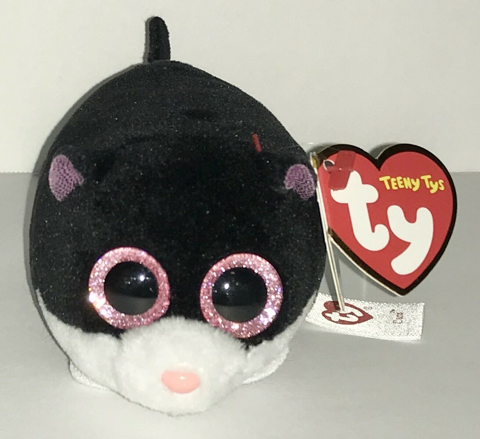 Ty Cara Black & White Cat 3” Teeny Tys -stackable Plush- New, W/ Tag-“purr”fect