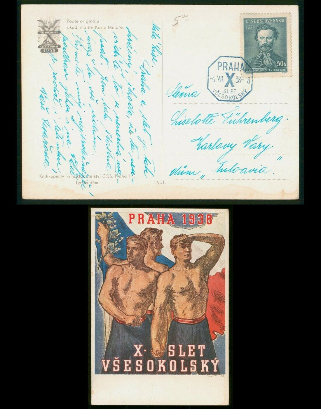 Mayfairstamps Czechoslovakia 1938 Praha X Slet Vsesokolsky Art Picture Postcard