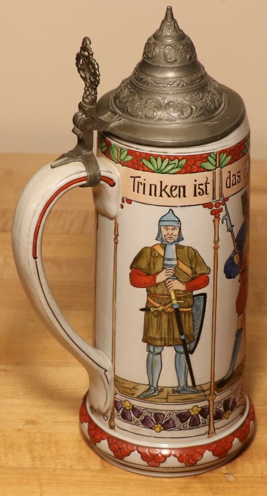 Drinking Through The Ages By Girmscheid 1 Liter German Beer Stein Antique # 938