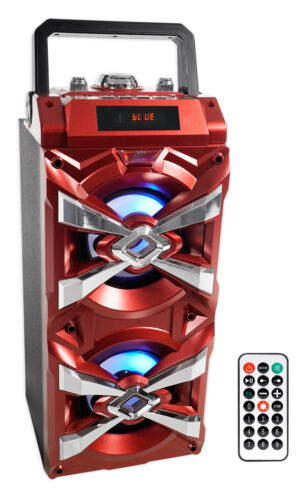 Nyc Acoustics X-tower Dual 4" Bluetooth Speaker W/ Sound Activated Led's+remote
