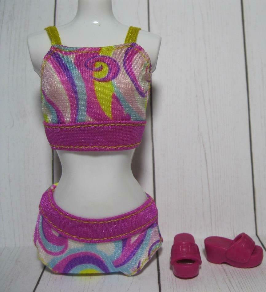 Barbie Doll 2002 Rio De Jeneiro Bathing Swimming Swimsuit Clothes Bikini/sandals