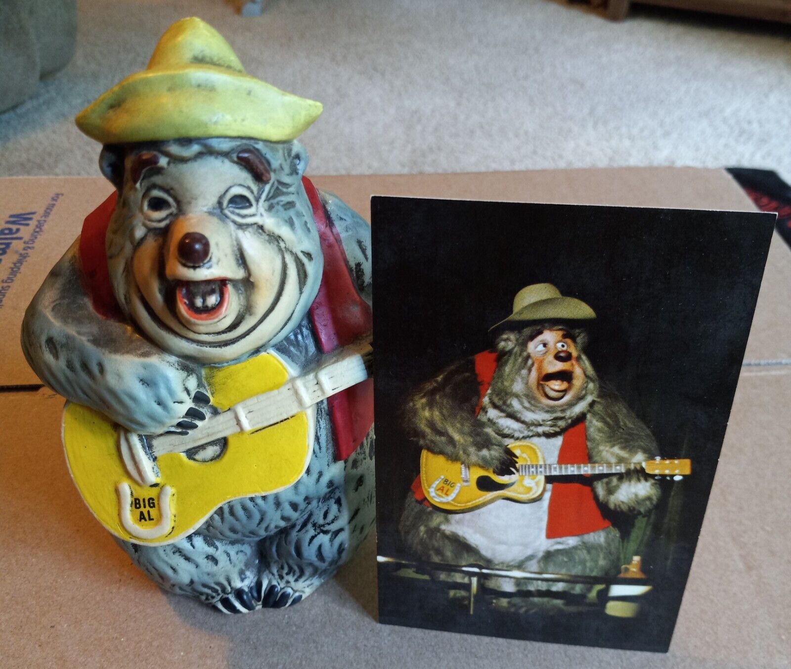 "big Al" Country Bear Jamboree Bank With Matching Postcard / Walt Disney