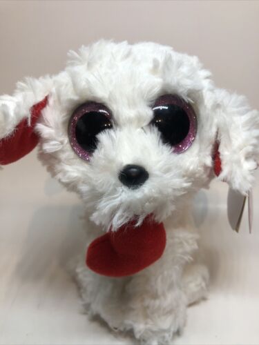 Ty Beanie Boos Honey Bun The Valentine Dog Feb5, 6in Mwmts Plush Stuffed Toy