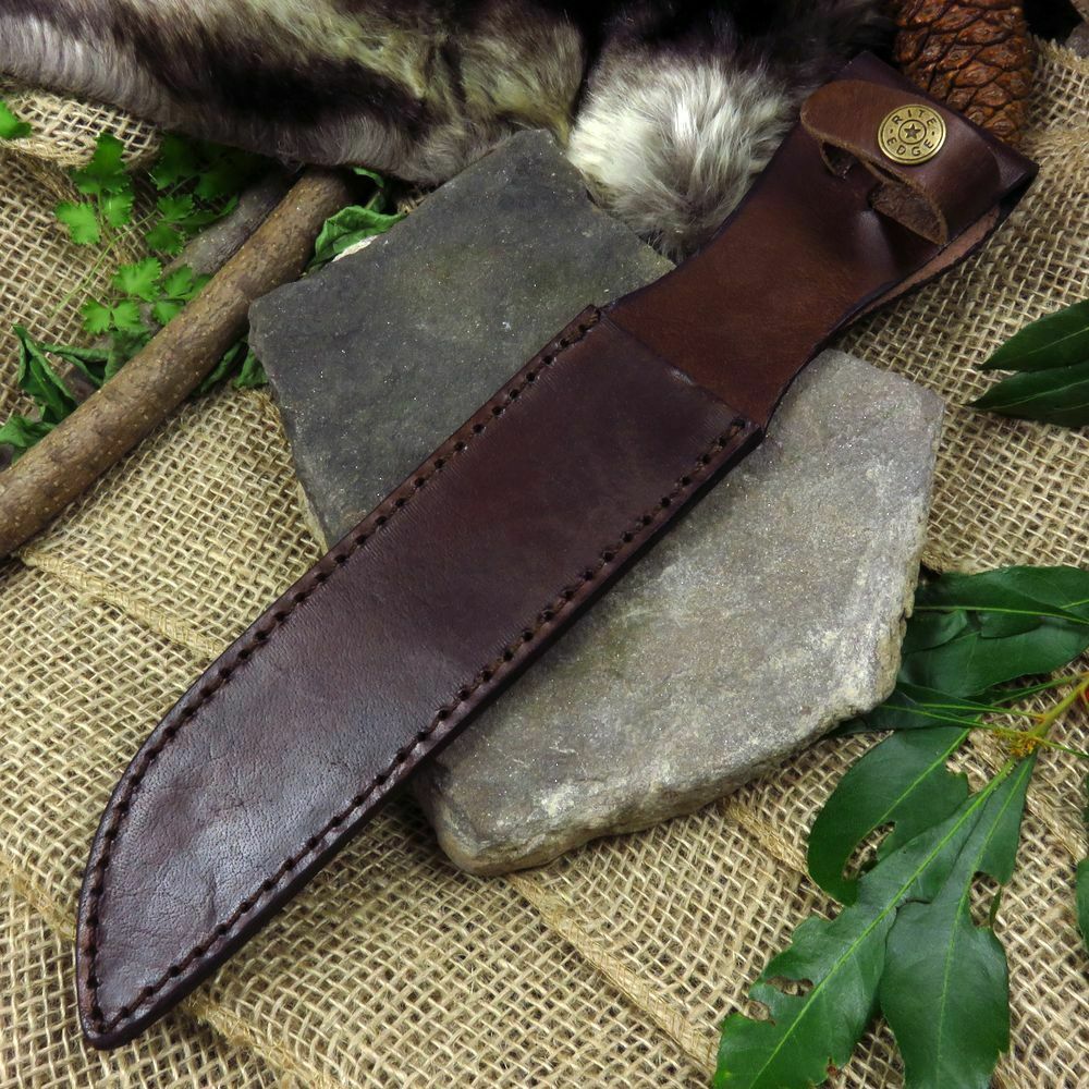 Fixed-blade Knife Belt Sheath For 7" Blade | Usmc Combat Knife Brown Leather