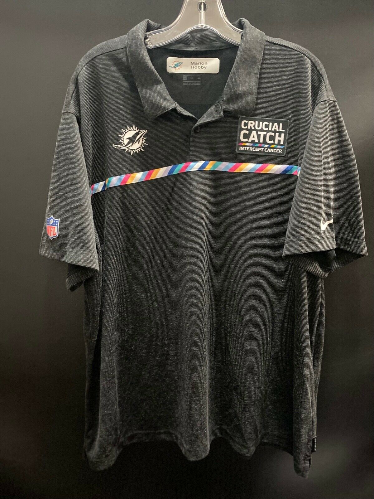 Miami Dolphins Game Used "crucial Catch" Polo Shirt Size 3xl Coach Hobby