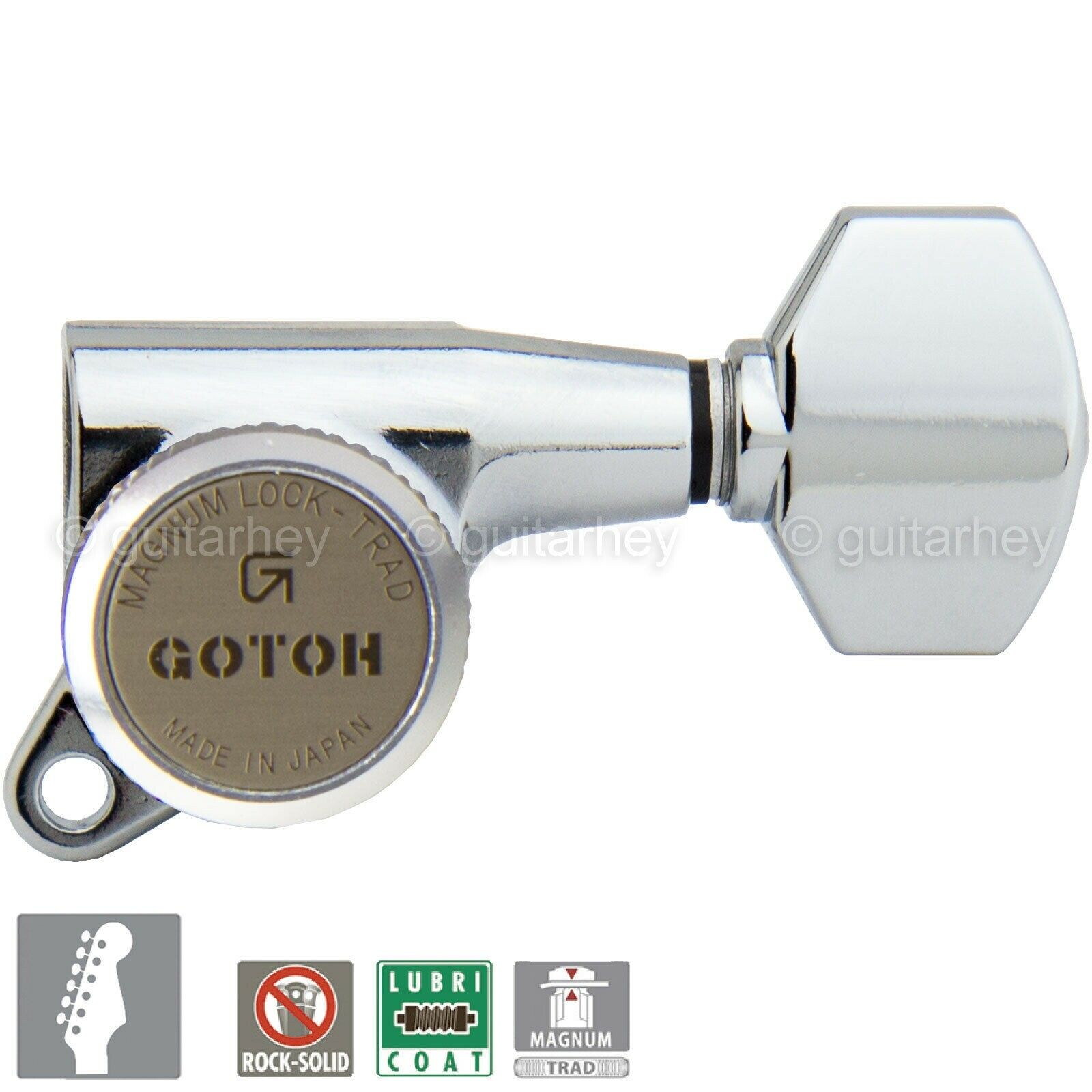 New Gotoh Sg381-07 Mgt Locking Tuners 6 In Line Set Mini Keys 16:1 - Chrome