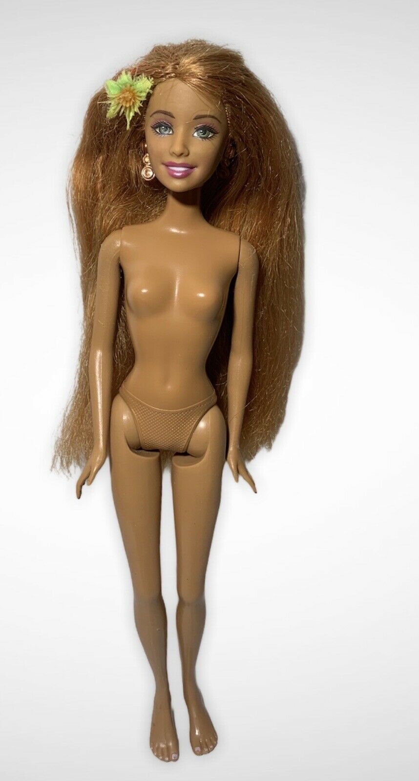 Barbie Doll Summer Cali Girl Hawaiian Beach Long Red Hair Flat Beach Feet Nude